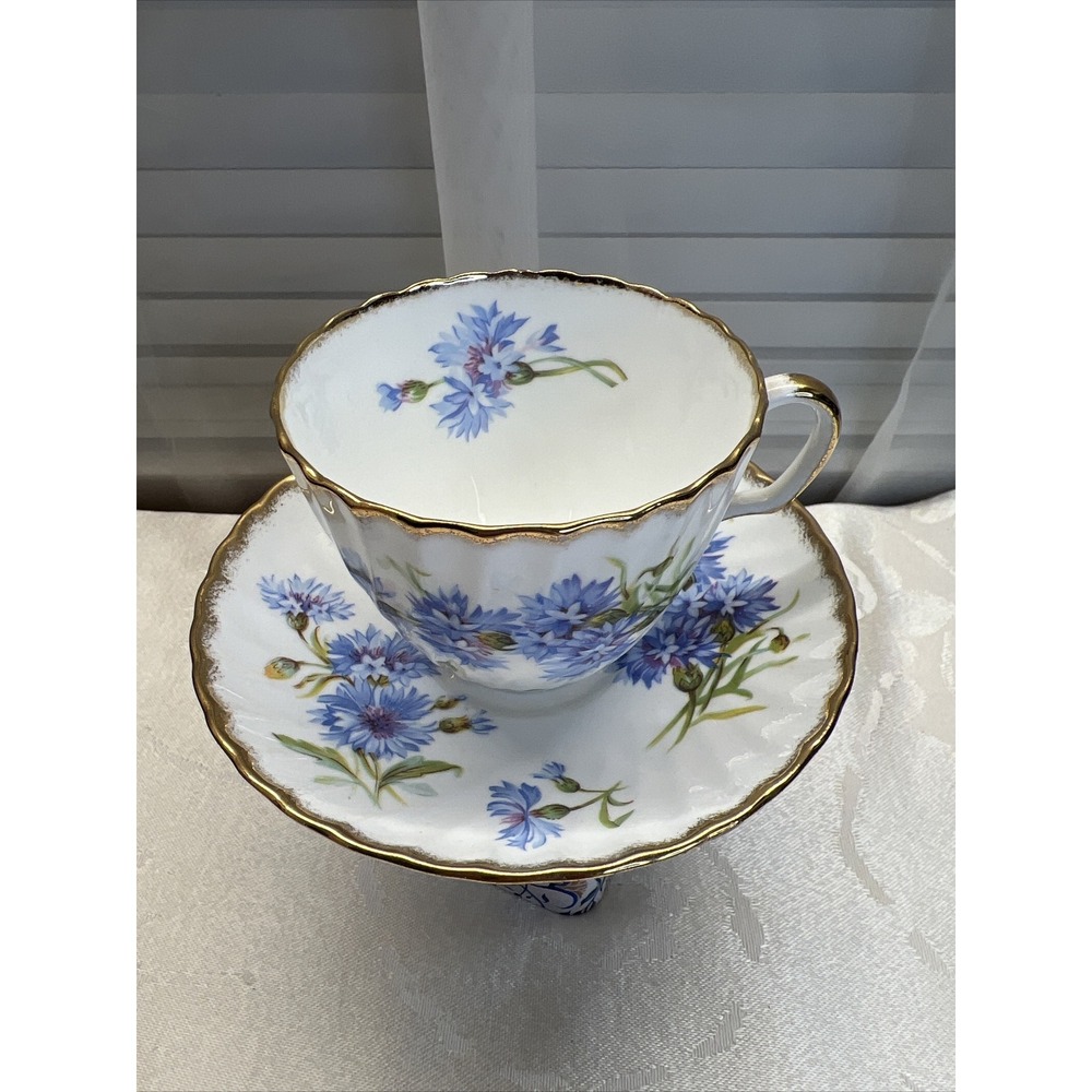 Adderley‎ China. Cup and Saucer- Cornflower Pattern